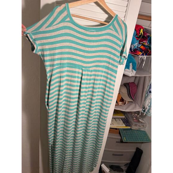 Love, Kuza Mint Oat Striped Maxi Dress Small - Picture 11 of 12